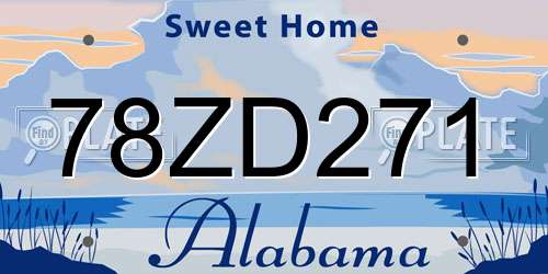 78ZD271 Alabama License Plate