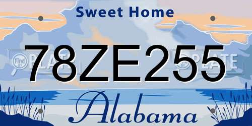 78ZE255 Alabama License Plate