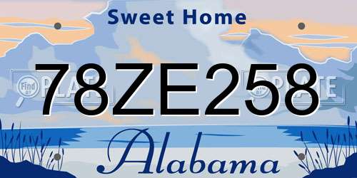 78ZE258 Alabama License Plate