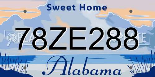 78ZE288 Alabama License Plate