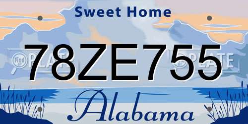78ZE755 Alabama License Plate