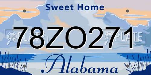 78ZO271 Alabama License Plate