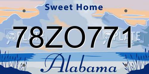 78ZO771 Alabama License Plate