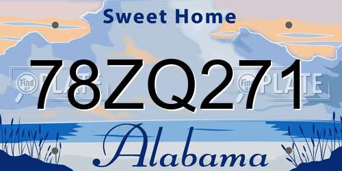 78ZQ271 Alabama License Plate