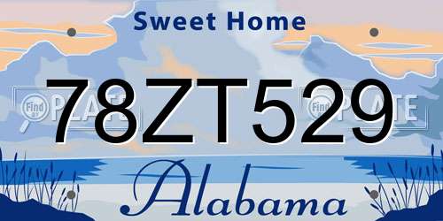 78ZT529 Alabama License Plate
