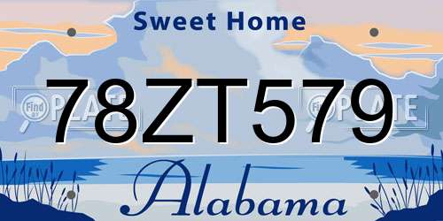 78ZT579 Alabama License Plate