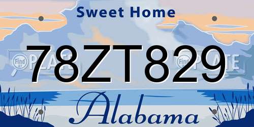78ZT829 Alabama License Plate