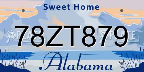 78ZT879 Alabama License Plate