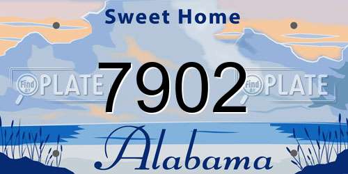 7902 Alabama License Plate
