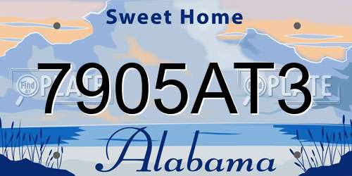 7905AT3 Alabama License Plate