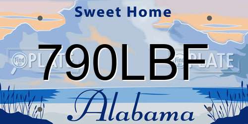 790LBF Alabama License Plate