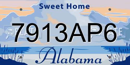 7913AP6 Alabama License Plate