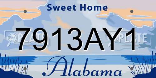 7913AY1 Alabama License Plate