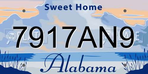 7917AN9 Alabama License Plate