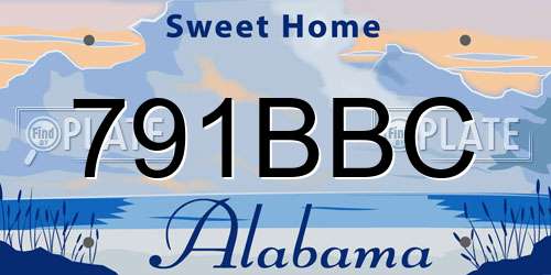 791BBC Alabama License Plate