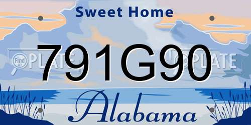 791G90 Alabama License Plate
