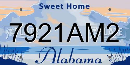 7921AM2 Alabama License Plate