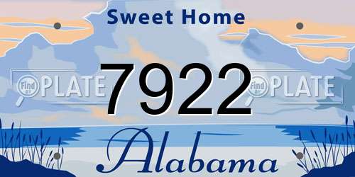7922 Alabama License Plate