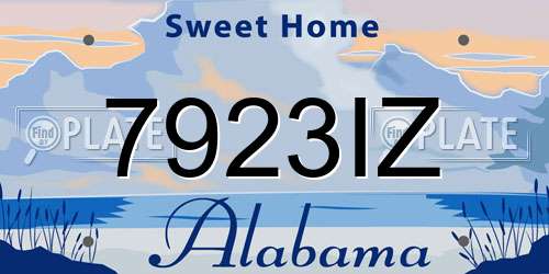 7923IZ Alabama License Plate