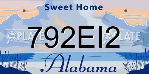 792EI2 Alabama License Plate