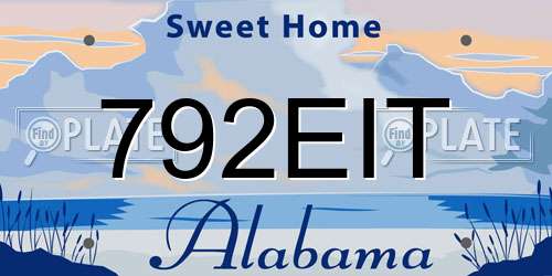 792EIT Alabama License Plate