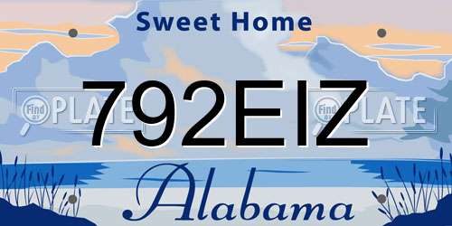 792EIZ Alabama License Plate