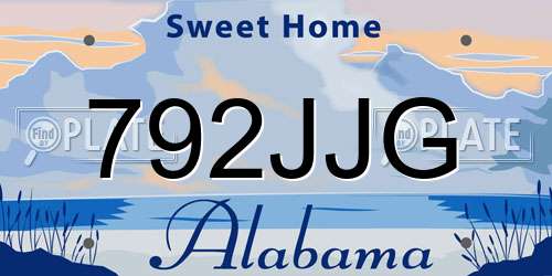 792JJG Alabama License Plate