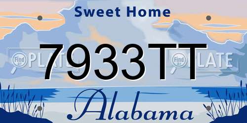 7933TT Alabama License Plate