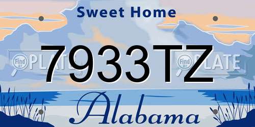 7933TZ Alabama License Plate