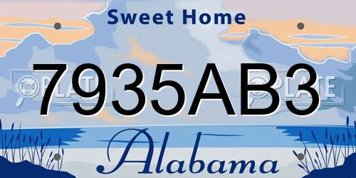 7935AB3 Alabama License Plate