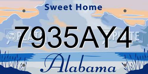 7935AY4 Alabama License Plate