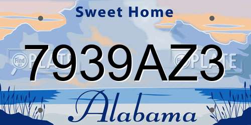 7939AZ3 Alabama License Plate