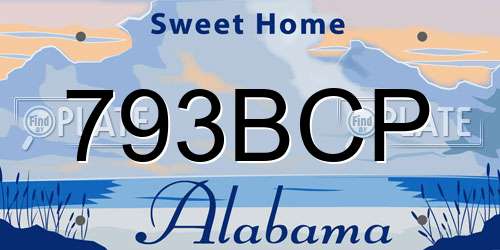 793BCP Alabama License Plate