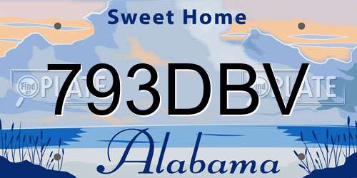 793DBV Alabama License Plate