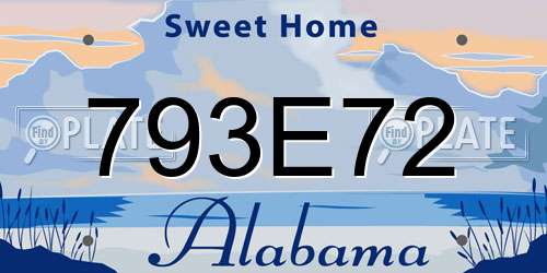 793E72 Alabama License Plate