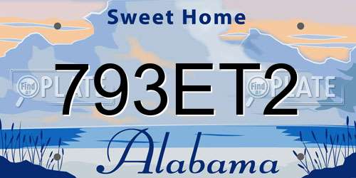 793ET2 Alabama License Plate