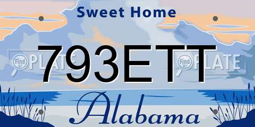 793ETT Alabama License Plate