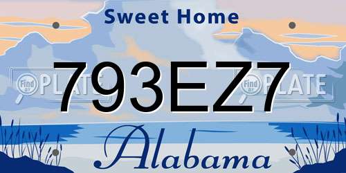 793EZ7 Alabama License Plate