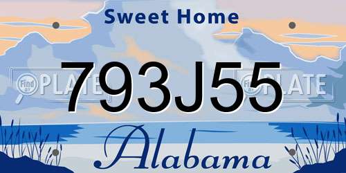 793J55 Alabama License Plate