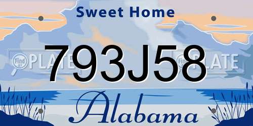 793J58 Alabama License Plate