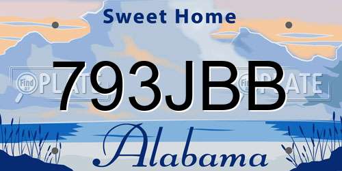 793JBB Alabama License Plate