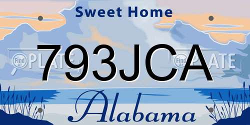 793JCA Alabama License Plate