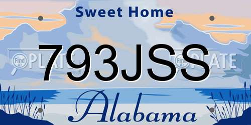 793JSS Alabama License Plate