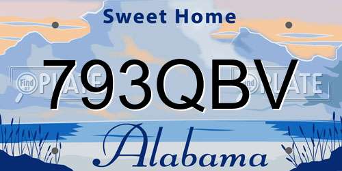 793QBV Alabama License Plate