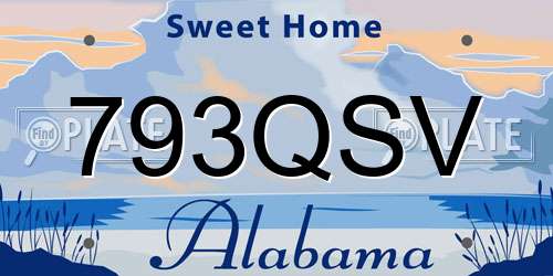 793QSV Alabama License Plate