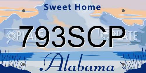 793SCP Alabama License Plate