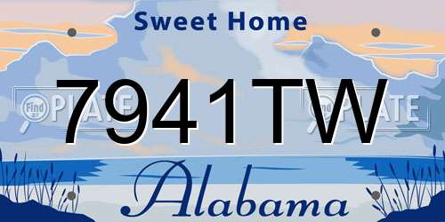7941TW Alabama License Plate