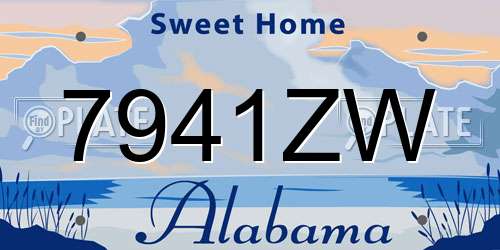 7941ZW Alabama License Plate