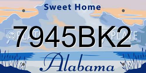 7945BK2 Alabama License Plate