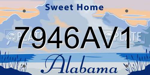 7946AV1 Alabama License Plate